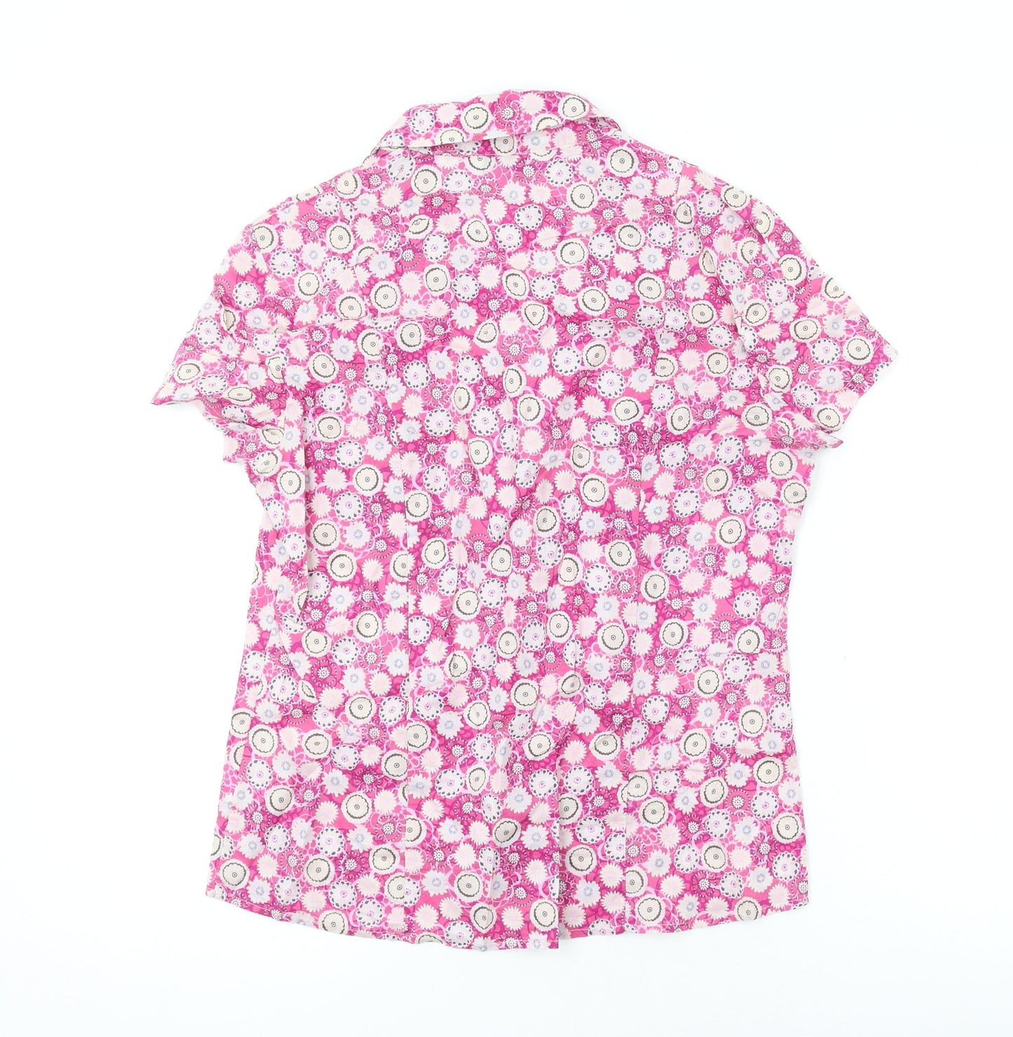 Womens UK Size 12 NEXT Pink Basic Button-Up