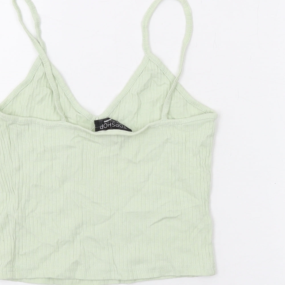 Womens UK Size 8 Topshop Green Camisole Tank