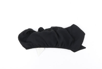 Boohoo Womens Black Polyester Cropped Tank Size 10 Off the Shoulder