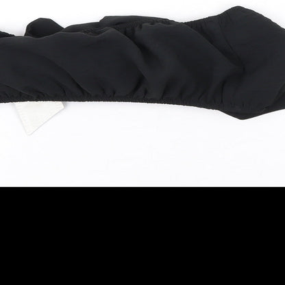 Boohoo Womens Black Polyester Cropped Tank Size 10 Off the Shoulder