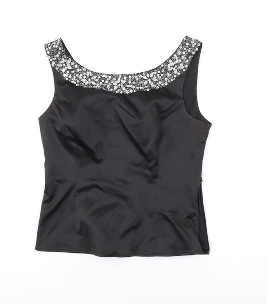 Womens UK Size 12 Kaliko Black Basic Tank