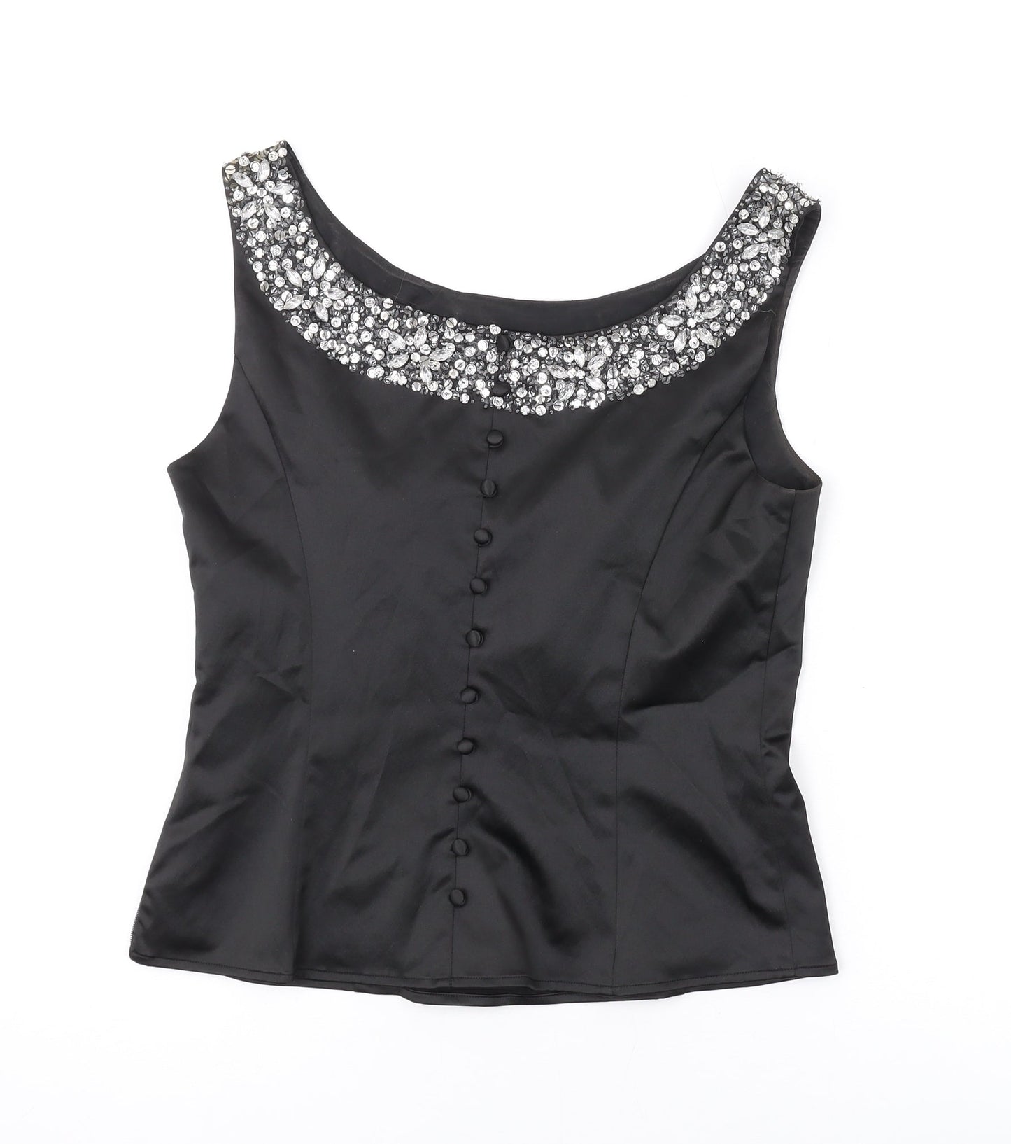Womens UK Size 12 Kaliko Black Basic Tank