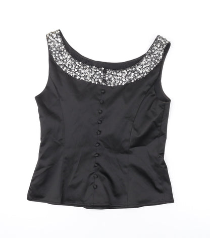 Womens UK Size 12 Kaliko Black Basic Tank