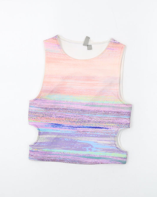 Womens UK Size 8 ASOS Multicoloured Cropped Tank