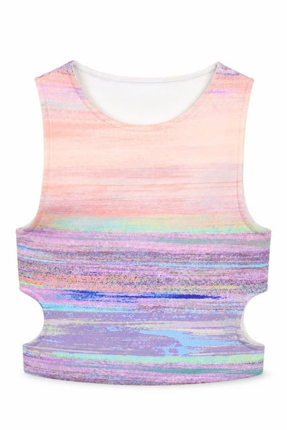 Womens UK Size 8 ASOS Multicoloured Cropped Tank