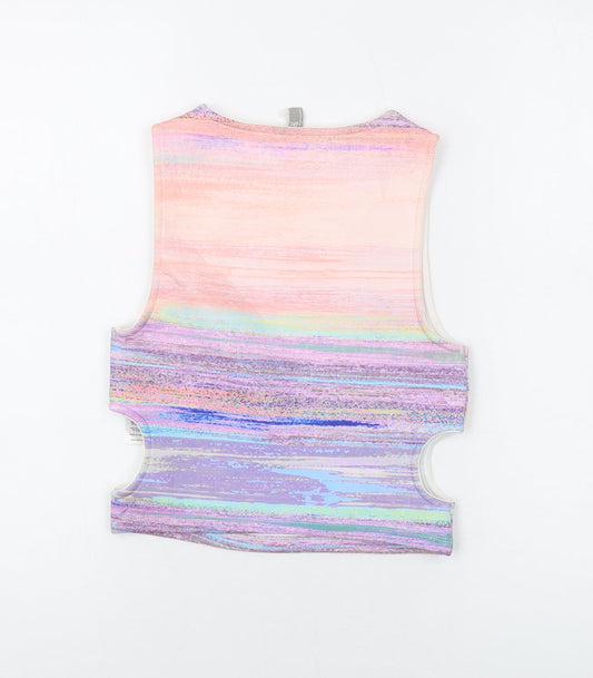 Womens UK Size 8 ASOS Multicoloured Cropped Tank