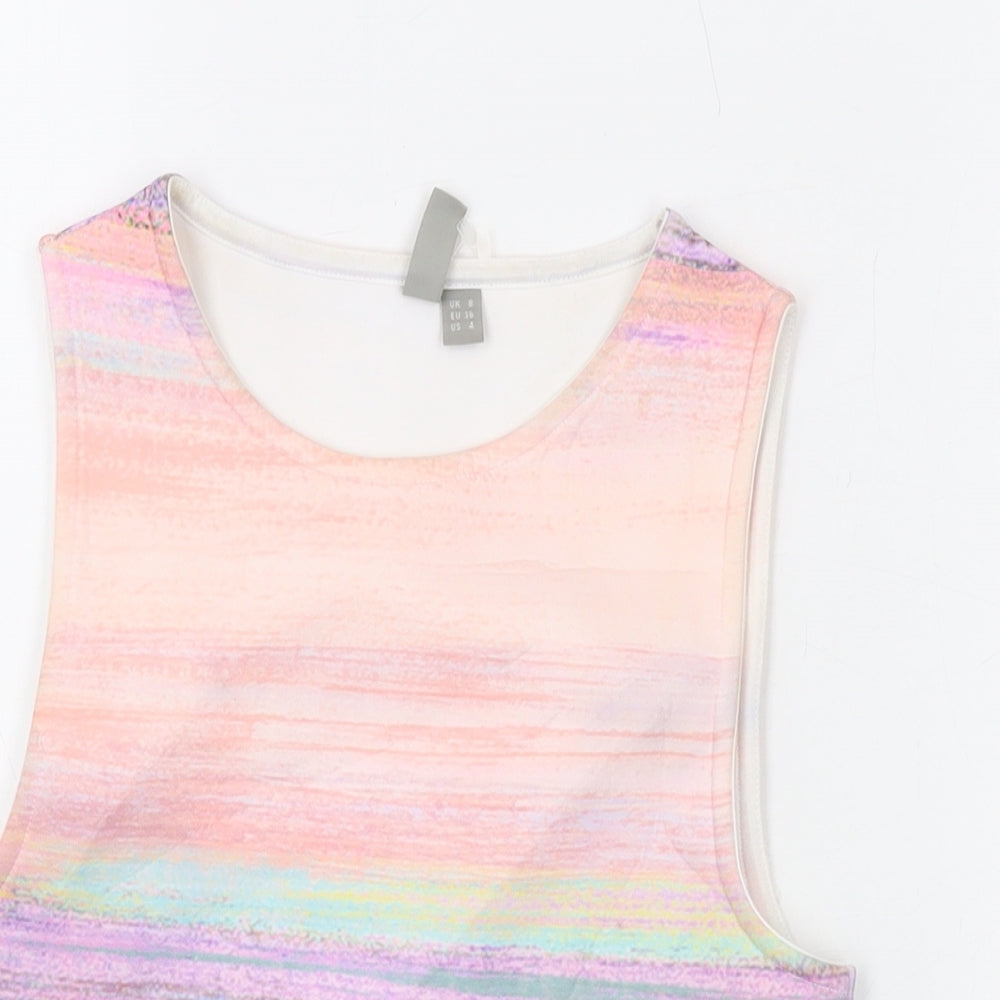 Womens UK Size 8 ASOS Multicoloured Cropped Tank