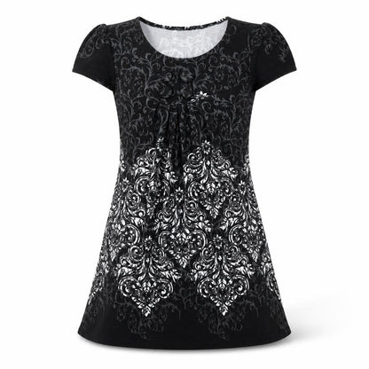 Apricot Womens Black Geometric Polyester A-Line Size S Scoop Neck Pullover