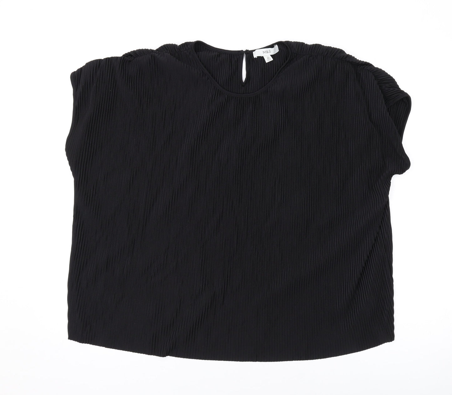 Womens UK Size 12 Marks and Spencer Black Basic T-Shirt