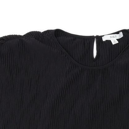 Womens UK Size 12 Marks and Spencer Black Basic T-Shirt