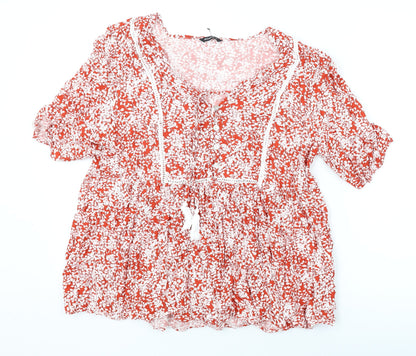 Womens UK Size 16 Roman Red Basic Blouse