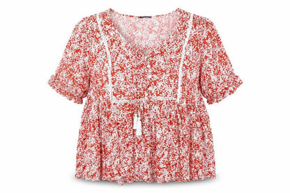 Womens UK Size 16 Roman Red Basic Blouse