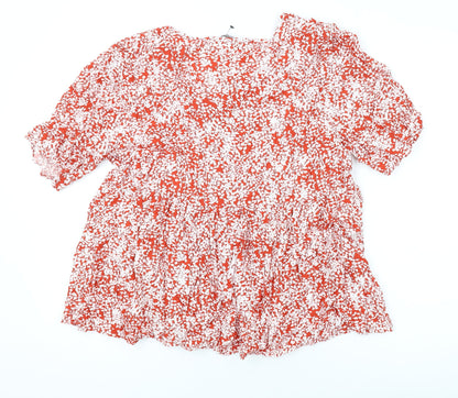 Womens UK Size 16 Roman Red Basic Blouse