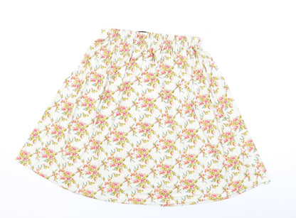 Oh My Love Womens Yellow Floral Viscose Mini Skirt Size S