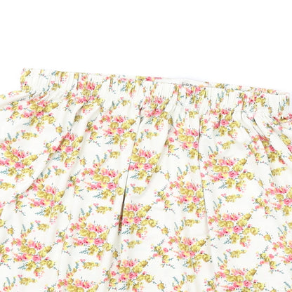 Oh My Love Womens Yellow Floral Viscose Mini Skirt Size S