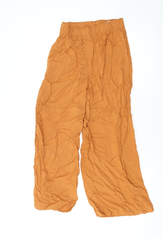 Womens UK Size XS H&M Regular Fit  Yellow Trousers