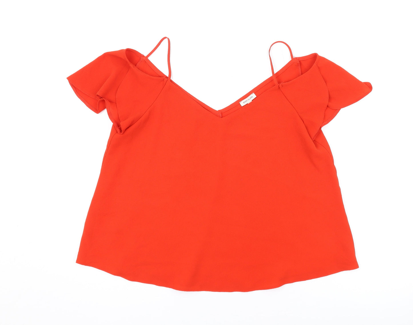 Womens UK Size 10 River Island Red Basic Blouse