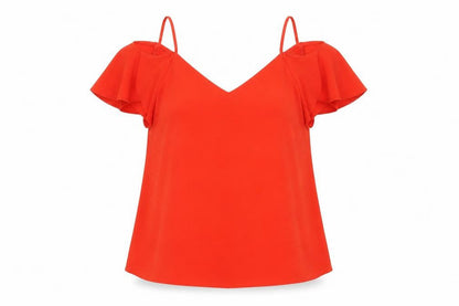 Womens UK Size 10 River Island Red Basic Blouse