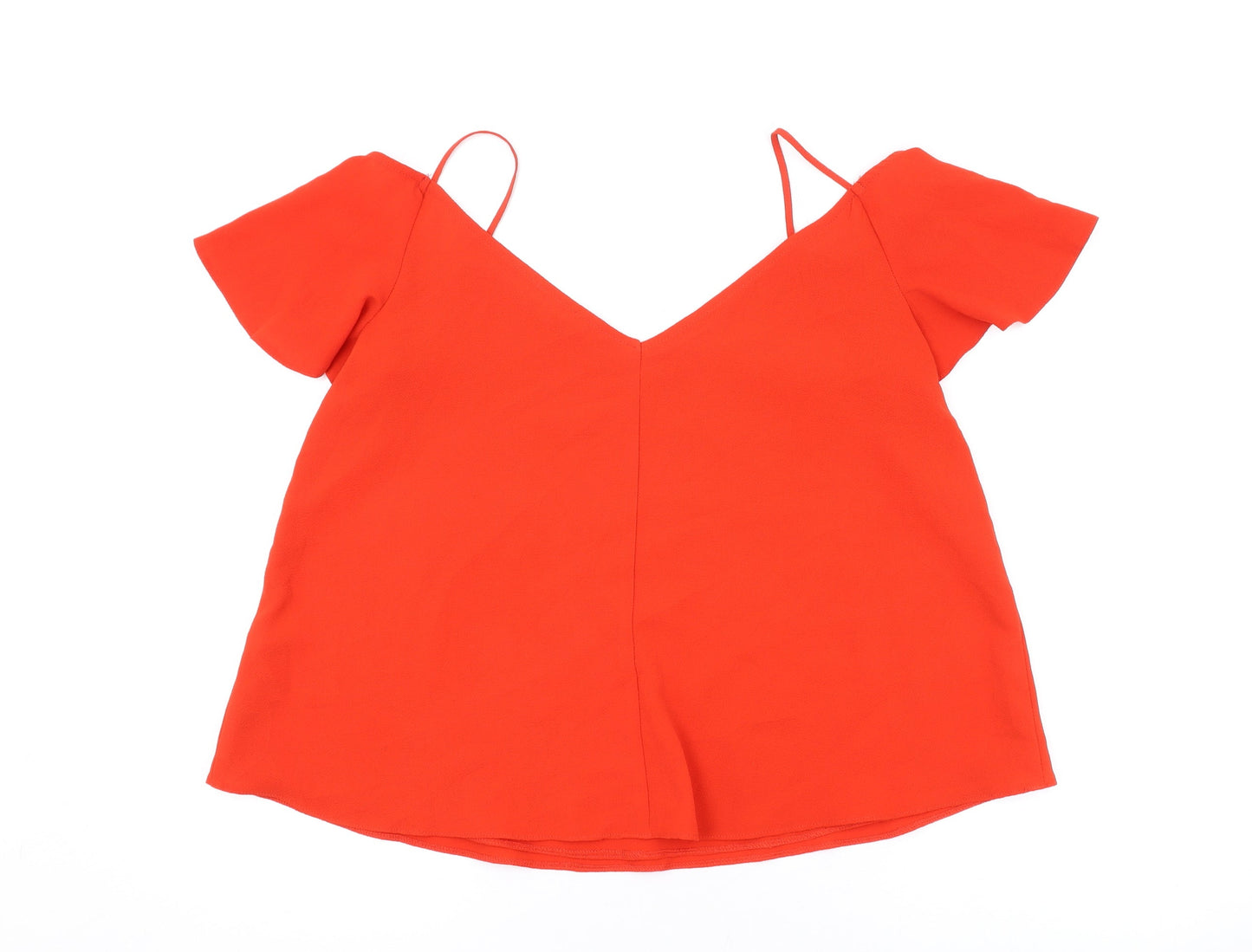 Womens UK Size 10 River Island Red Basic Blouse