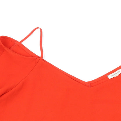 Womens UK Size 10 River Island Red Basic Blouse