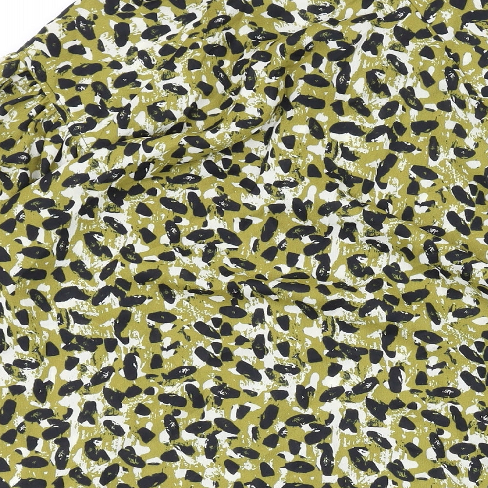 Womens UK Size 10 Topshop Green Basic Button-Up