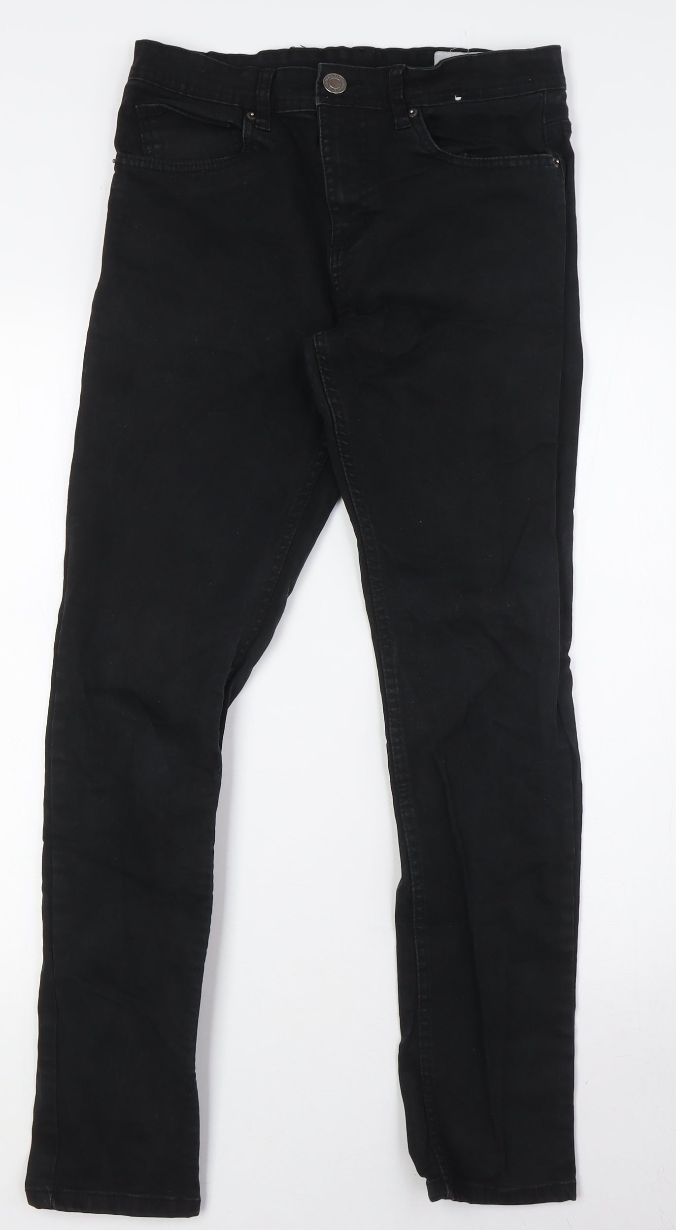 Denim Co Mens Black Cotton Skinny Jeans Size 28 in L30 in Regular Zip