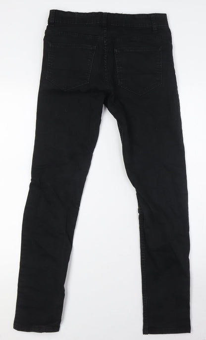 Denim Co Mens Black Cotton Skinny Jeans Size 28 in L30 in Regular Zip