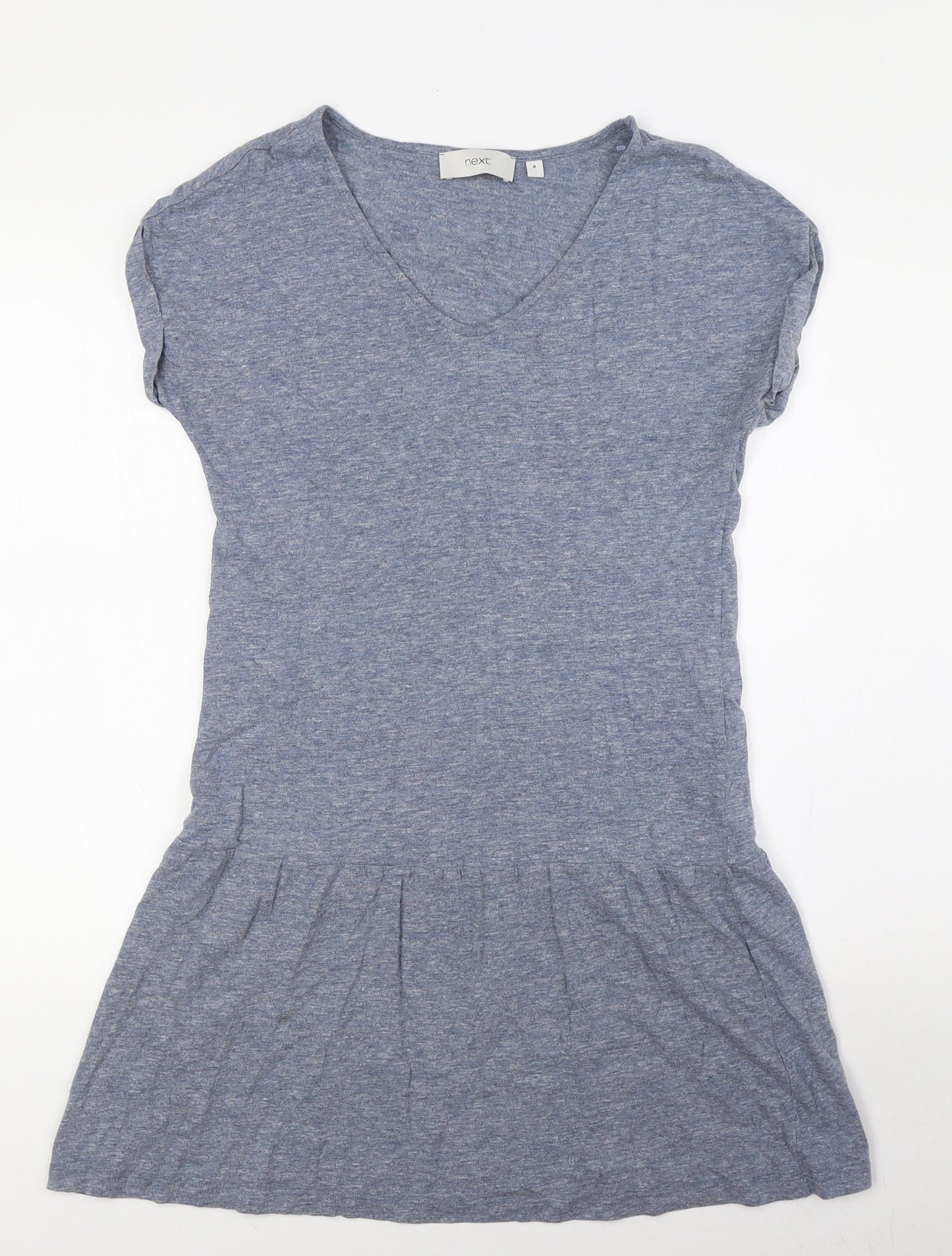 NEXT Womens Blue Cotton A-Line Size 8 V-Neck