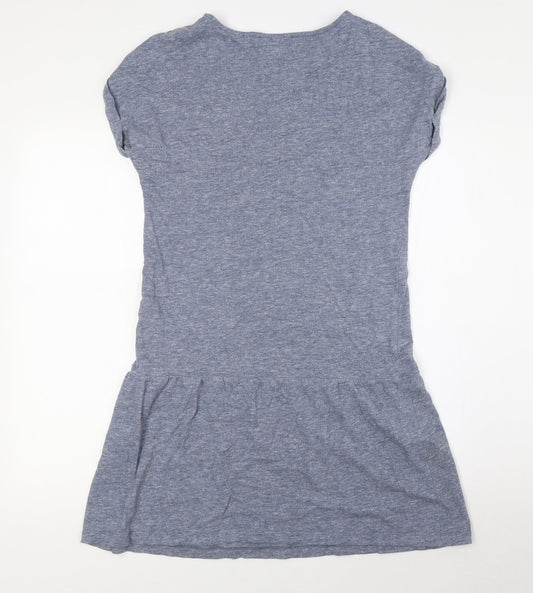 NEXT Womens Blue Cotton A-Line Size 8 V-Neck