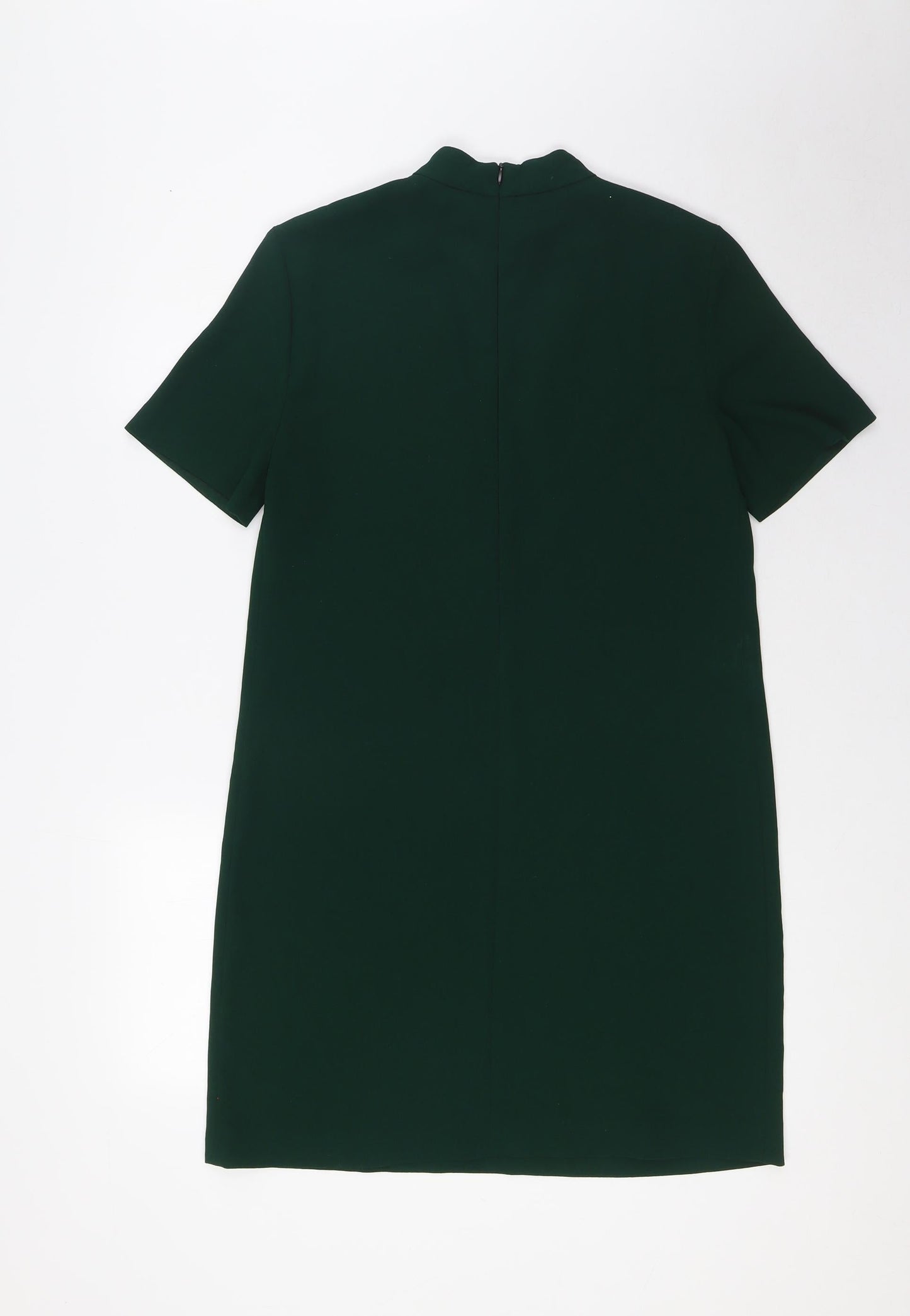 Zara Womens Green Polyester Pencil Dress Size XS Mock Neck