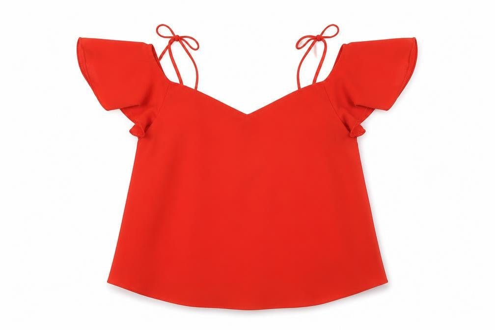 Womens UK Size 8 Topshop Red Basic Blouse