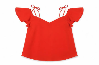 Womens UK Size 8 Topshop Red Basic Blouse