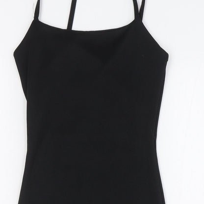 PRETTYLITTLETHING Womens Black Polyester Pencil Dress Size 4 Square Neck