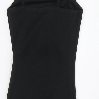 PRETTYLITTLETHING Womens Black Polyester Pencil Dress Size 4 Square Neck