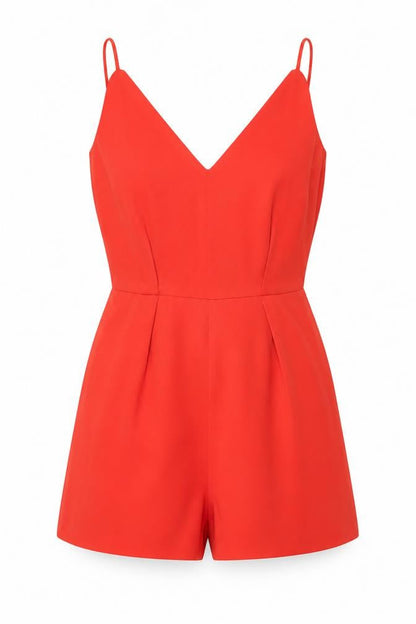 Womens UK Size 8 Topshop One-Piece Red Playsuit