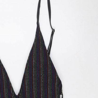 VALERIA Womens Multicoloured Striped Nylon One Piece Size L