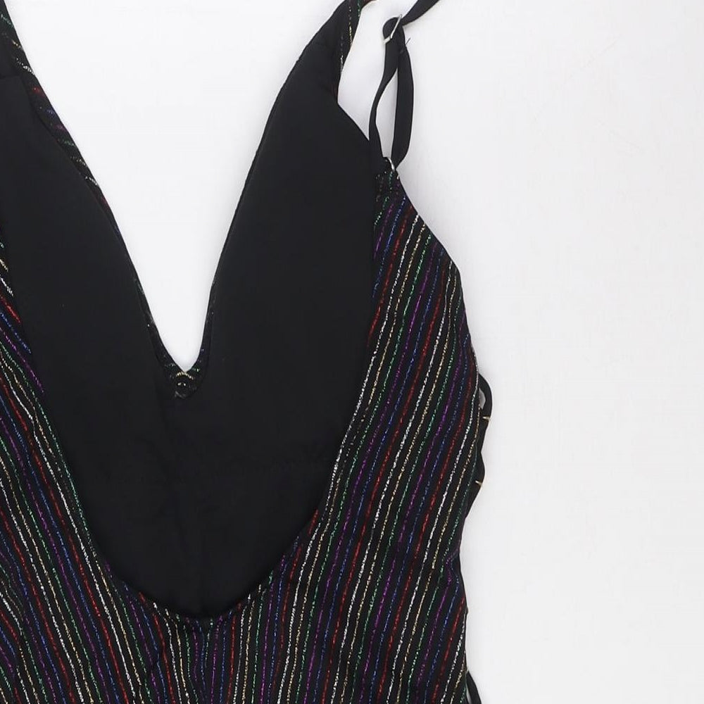 VALERIA Womens Multicoloured Striped Nylon One Piece Size L