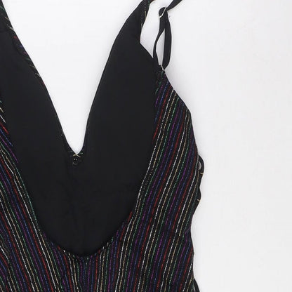 VALERIA Womens Multicoloured Striped Nylon One Piece Size L