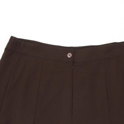 Damart Womens Brown Polyester Swing Skirt Size 18 Zip