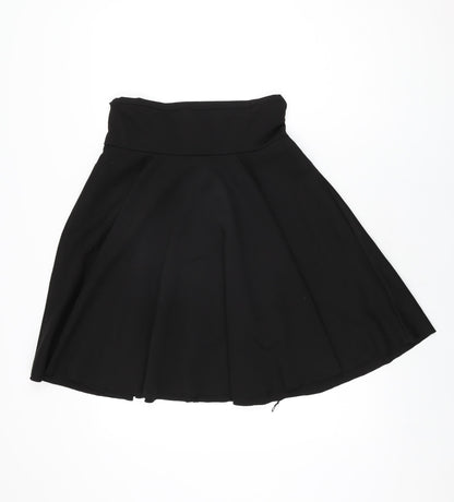 Seylos Womens Black Polyester Skater Skirt Size XL Zip