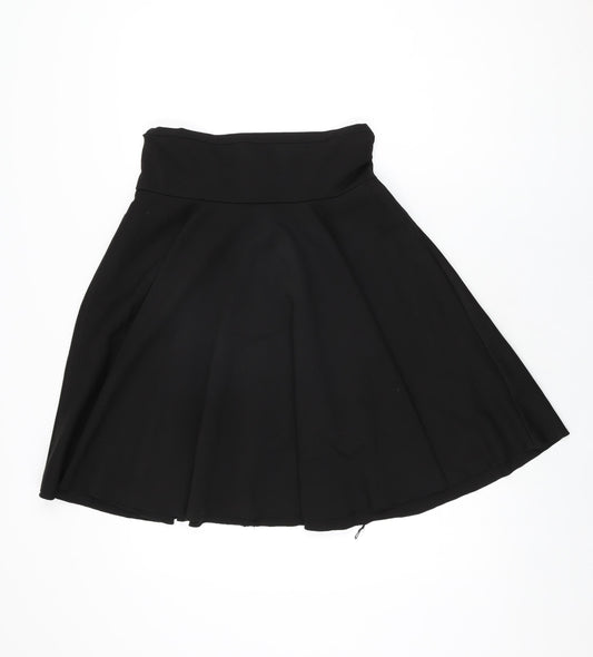 Seylos Womens Black Polyester Skater Skirt Size XL Zip