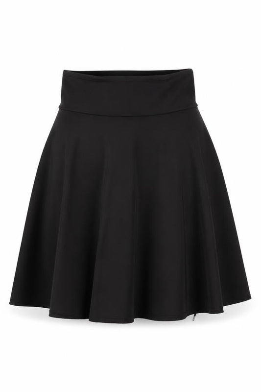 Seylos Womens Black Polyester Skater Skirt Size XL Zip