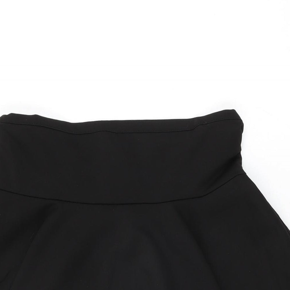 Seylos Womens Black Polyester Skater Skirt Size XL Zip