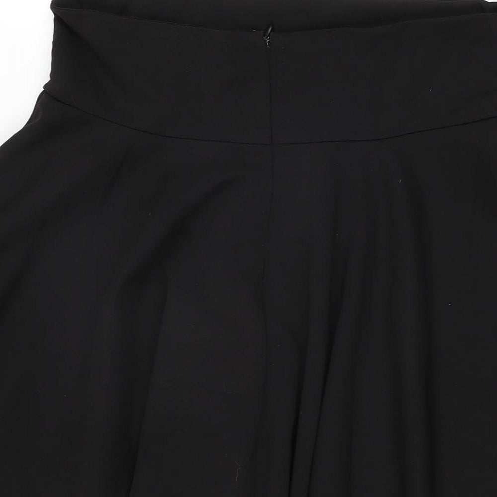 Seylos Womens Black Polyester Skater Skirt Size XL Zip