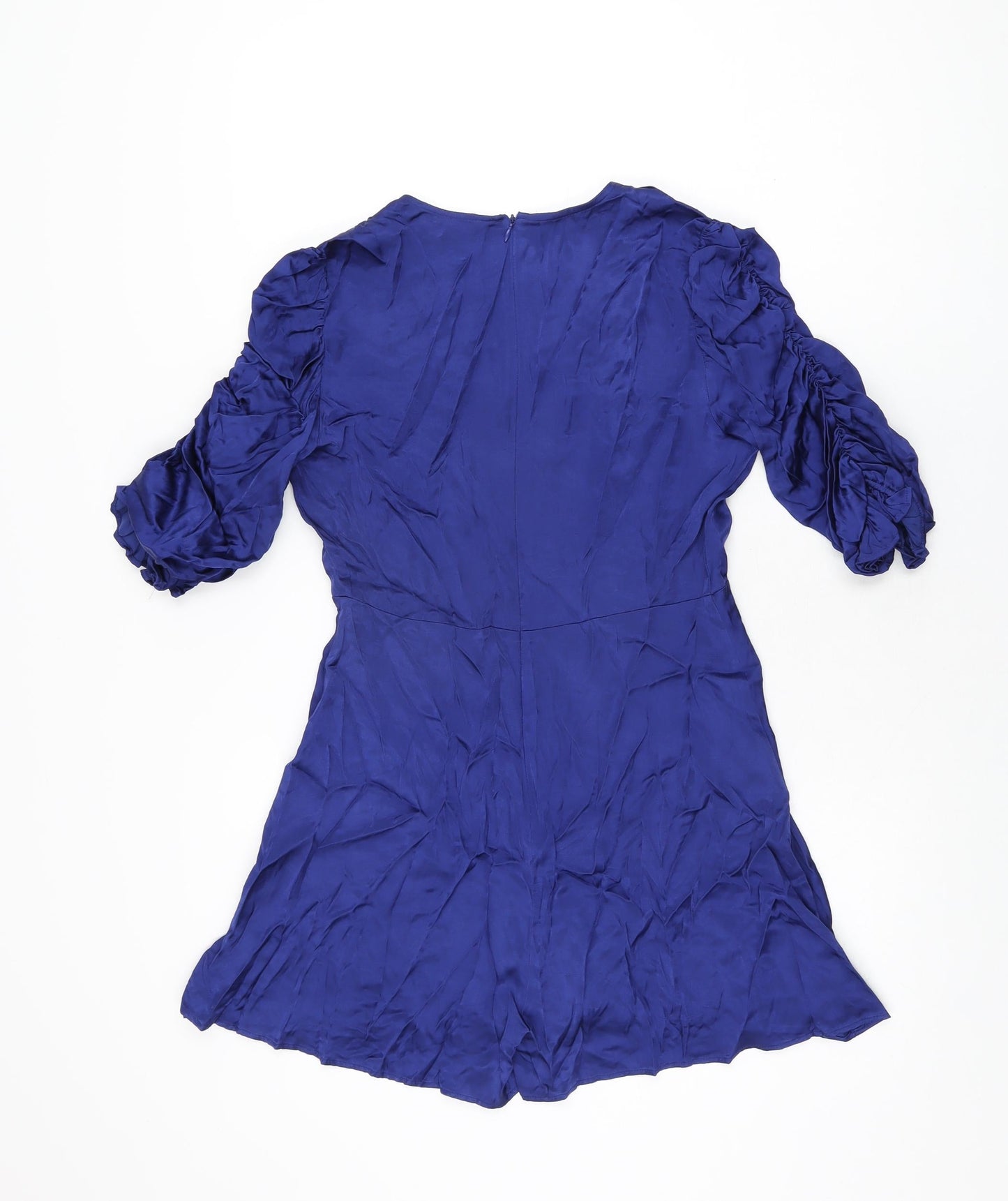 Zara Womens Blue Viscose Playsuit One-Piece Size S L3 in Zip