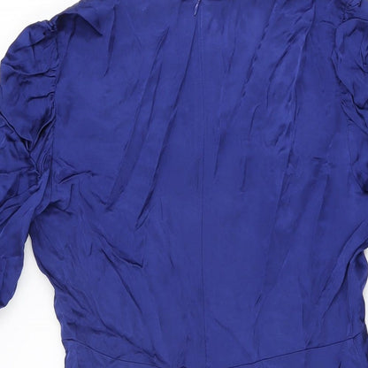 Zara Womens Blue Viscose Playsuit One-Piece Size S L3 in Zip