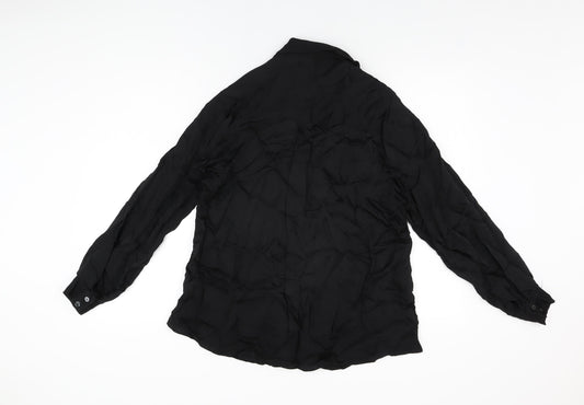 Womens UK Size 6 Oliver Bonas Black Basic Blouse