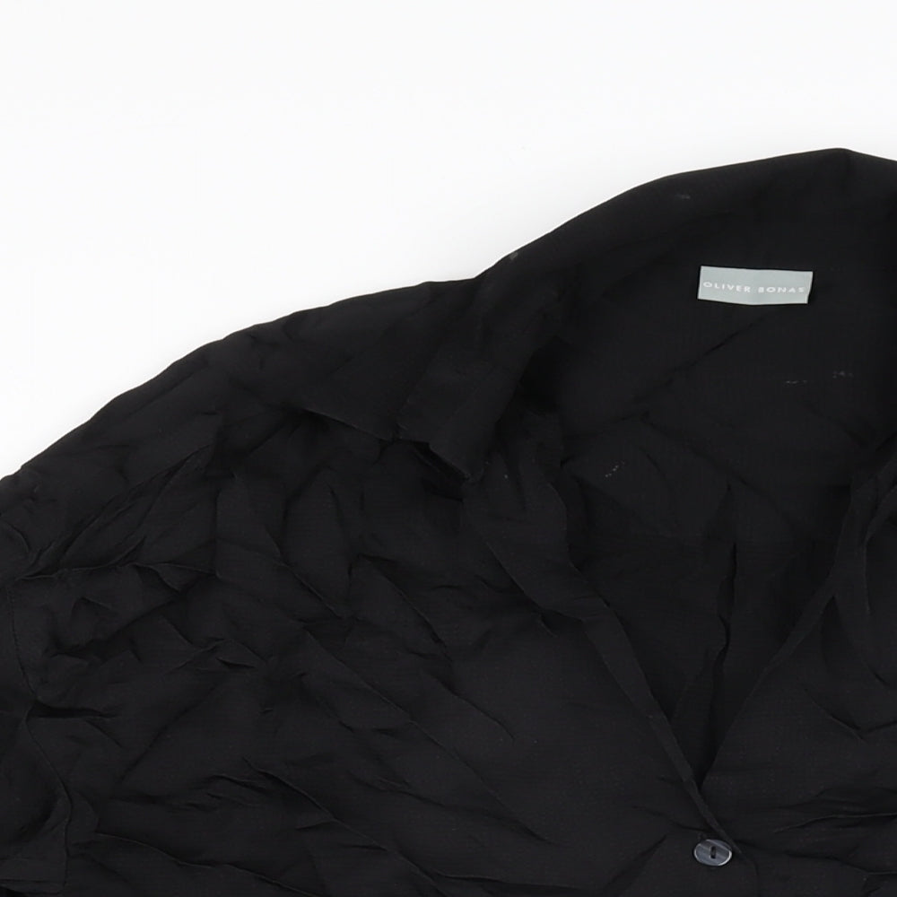 Womens UK Size 6 Oliver Bonas Black Basic Blouse