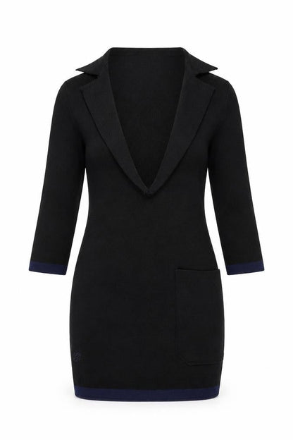 Selection Womens Black Polyester Bodycon Size S Collared Pullover