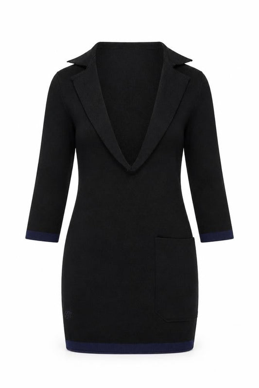 Selection Womens Black Polyester Bodycon Size S Collared Pullover